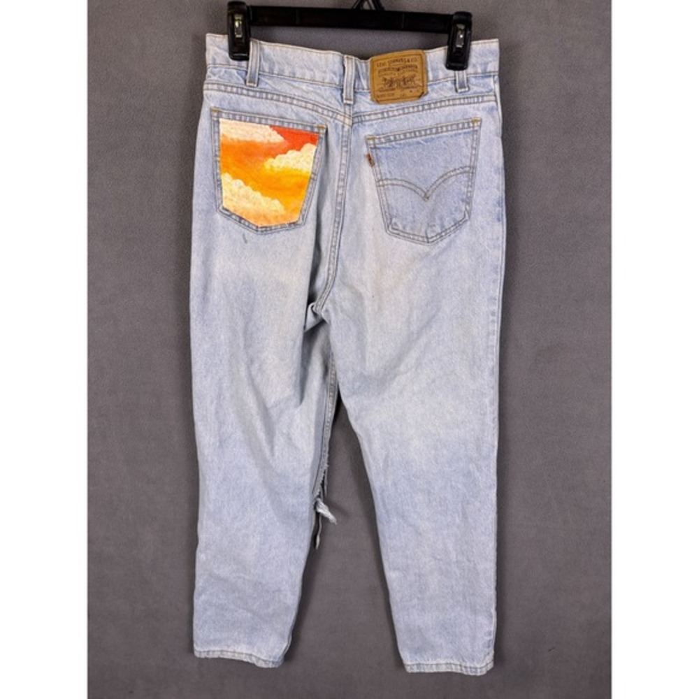 Vintage Levis Jeans Orange Tab 319 Regular Sz 14.5 90's Painted Back Pocket READ
